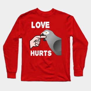 Love Hurts Timneh African Grey Parrot Biting Long Sleeve T-Shirt